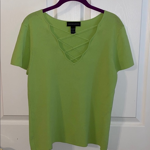 Two piece lime green and aqua skirt/top set - Picture 2 of 6